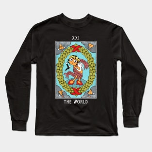 The World - Mystical Medleys - Vintage Rubber Hose Cartoon Tarot Long Sleeve T-Shirt